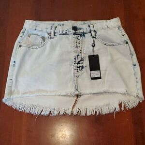 Revolve One Teaspoon Light Blue High-Low Mini Skirt. Size 26.